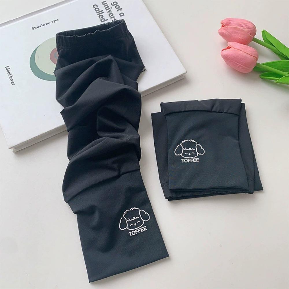 Cartoon Animals Sunscreen Arm Covers Elastic Cycling Gloves Long Ice Silk Sleeves Driving