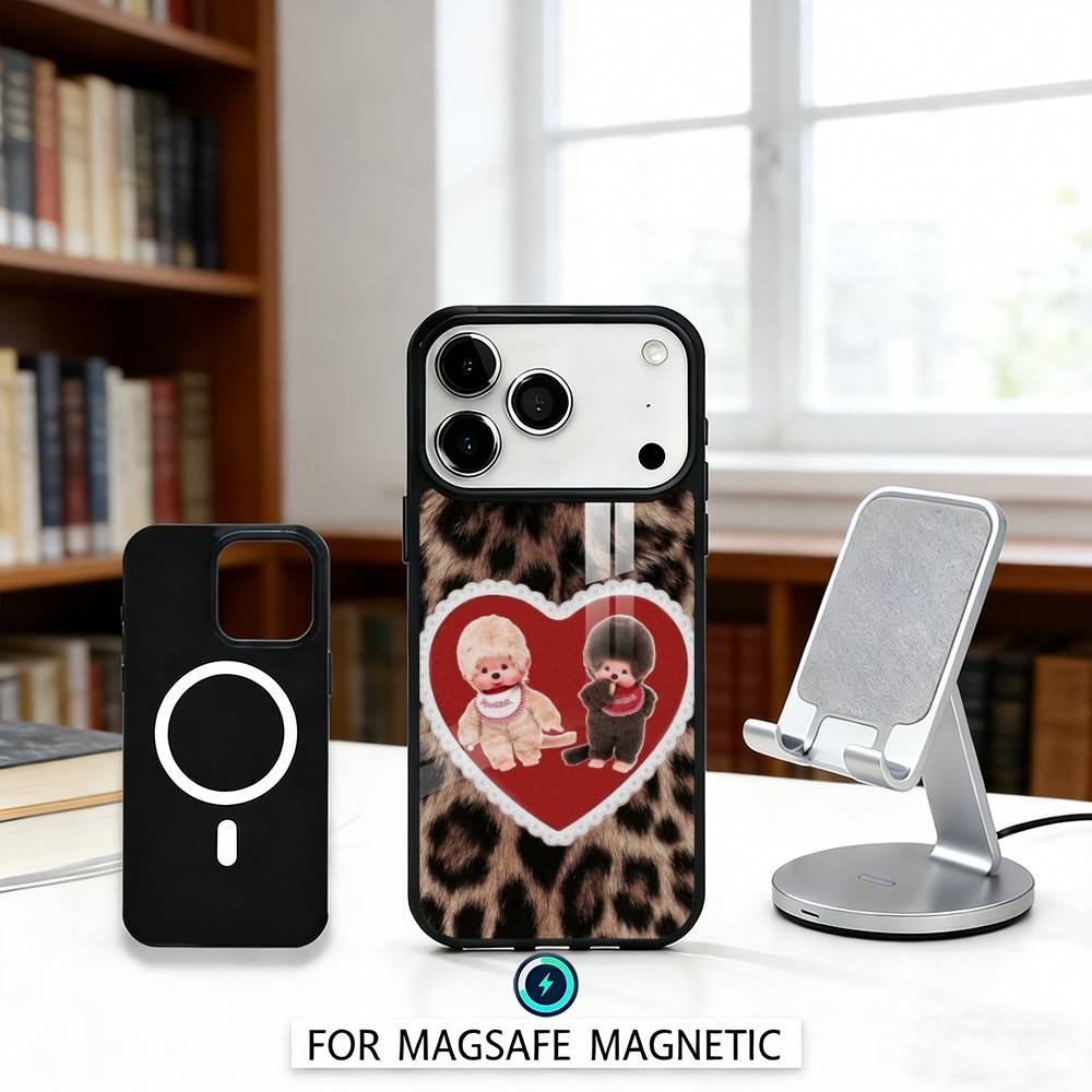 Cute M-Monchhichis Phone Case For iPhone 17,16,15,14,13,12,Pro,Max For Magsafe Magnetic Wireless Charging