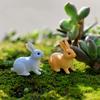 2Pcs Rabbit Ornament Miniature Figurine Fairy Garden Terrarium Landscape Decor CDN