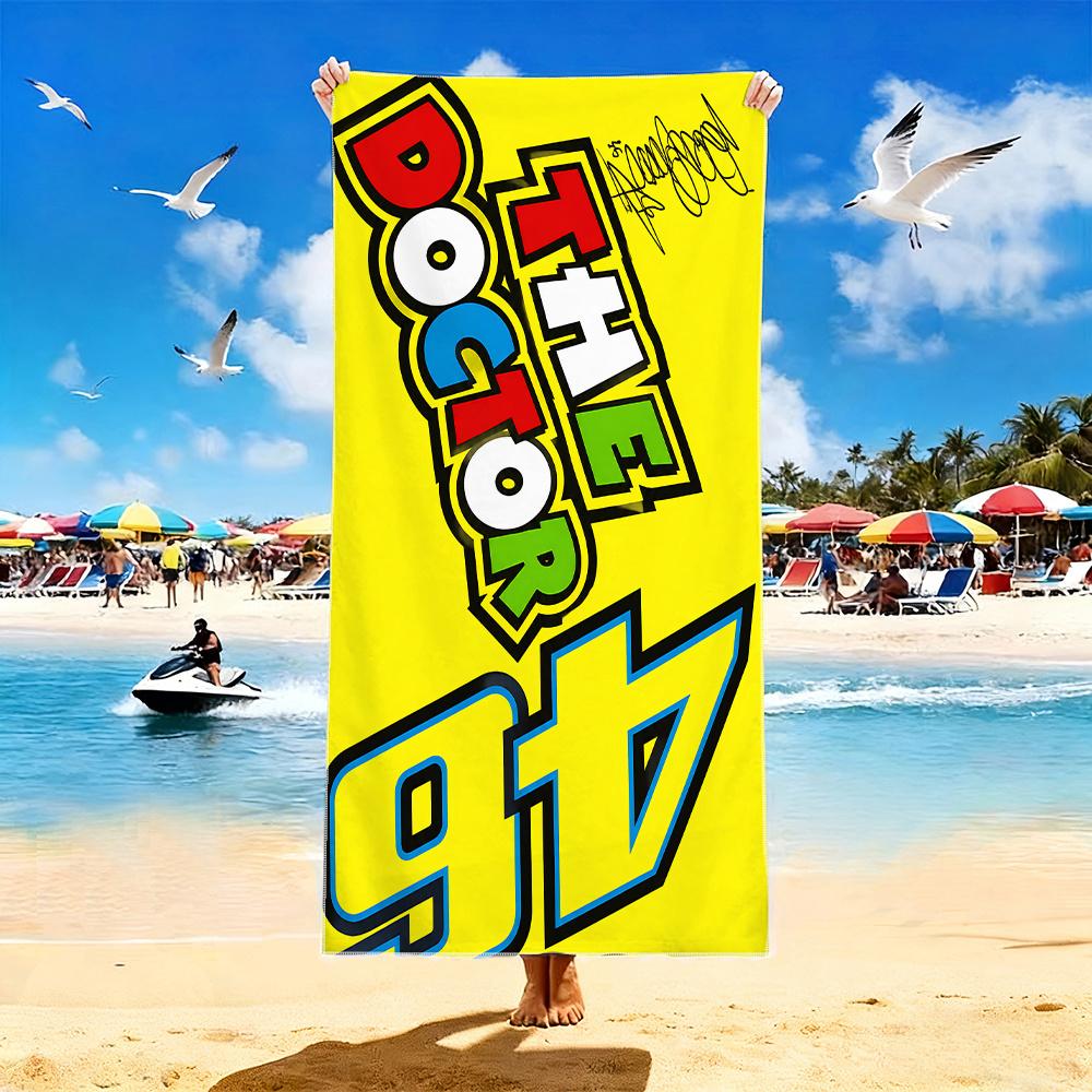 1 шт. V-VR46 Доктор Д Номер 46 Пляжное полотенце Микрофибра Быстросохнущее Полотенце для ванной в гоночном стиле Для бассейна Пляжа Путешествий Подарок для поклонников мотоциклов