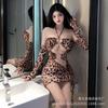 Large Size New Sexy Leopard Print Erotic Underwear Lace-up Tight Bikini Passion Temptation Uniform Suit