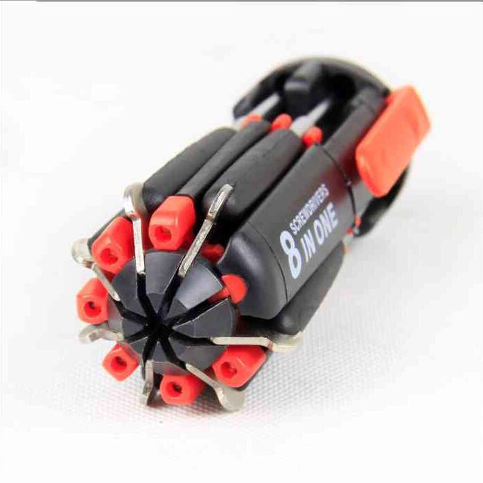 8-in-1 LED Flashlight Automotive Screwdriver: Multifunctional Outdoor Tool