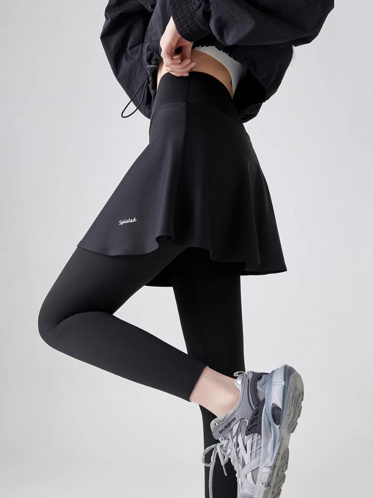 Флисовые леггинсы, осенне-зимняя юбка-трапеция, теплые искусственные двухсекционные брюки с изображением акулы, женские спортивные бесшовные леггинсы с высокой талией для йоги