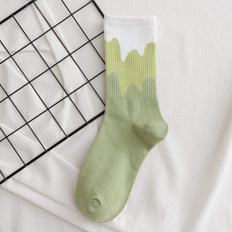 Милые женские носки с рисунком мороженого в корейском стиле, весна/осень, японская мода, чулки средней длины