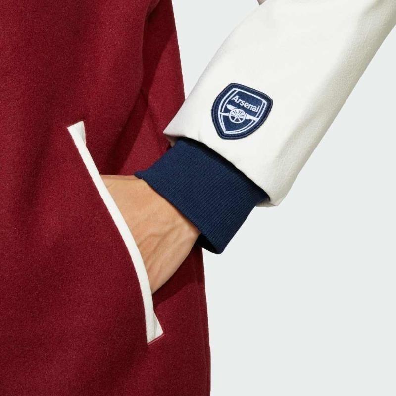 adidas Оригинал Арсенал ФК VRCT Varsity Куртка Мужская Красный Темно-синий Белый JF0560