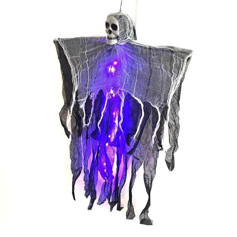 Halloween Party Glowing Hanging Skeleton Ghost Ornament Horror Props Haunted House Decorations