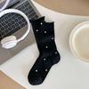 Polka Dot Socks, Women's Mid-calf Socks, Trendy Summer Thin Cotton Student Mesh Breathable Rolled-up Long Socks