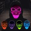 Halloween Mask LED Glowing Horror White Skull Mask Grim Reaper Mask Cosplay Mask for Kids Gifts Party Decoration