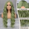 MISS WIG Длинный волнистый зеленый парик из синтетического термостойкого волокна, женский натуральный наполовину парик для косплея, вечерние, Лолита, красный, черный, розовый парик