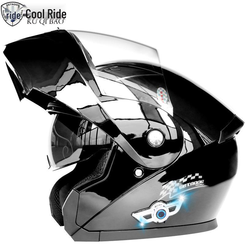 Крутой мотошлем Rider Bao с двойным визором, откидной, с Bluetooth, долгим временем работы от аккумулятора, сертифицированный 3C, полнолицевой, для электромобилей