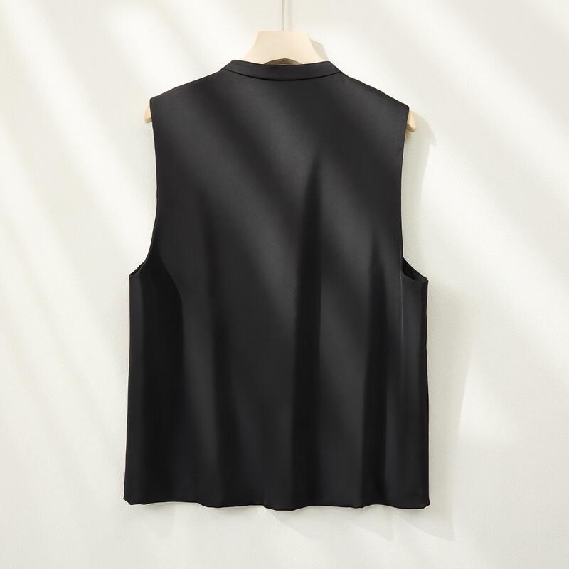 Женский sleeveless жилет в китайском стиле с вышивкой и воротником-стойкой