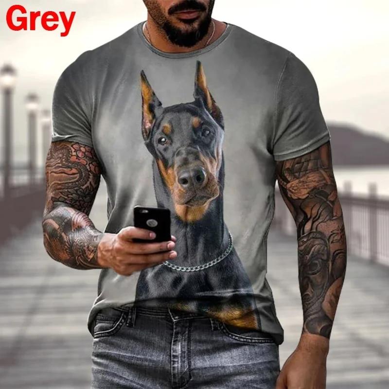 Футболка с круглым вырезом и коротким рукавом с цифровым 3D-принтом собаки золотистого ретривера, удобные и дышащие повседневные топы для мужской летней уличной одежды