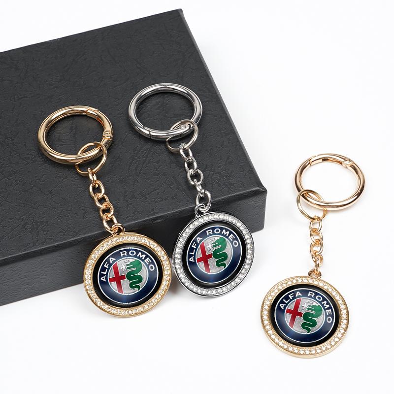 2026 Hot Alfa Romeo Metal Car Logo Key Chain Boutique Keychain Keyring Pendant Car Interior For Alfa Romeo 4C 159 166 Spider Giu
