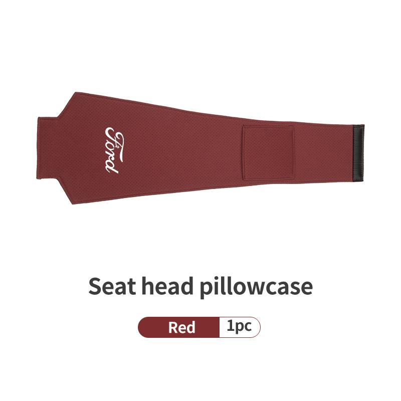 FRYX3 Car Headrest Pillowcase Suede Leather Perforated Design Anti Scratch For Ford Fiesta Ranger Mondeo Escape Ecosport Fusion