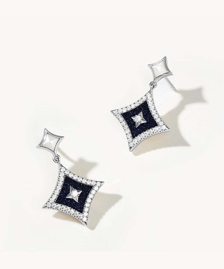 Lola Rose Starry Blue Sandstone Silver Women'S Daily Earrings