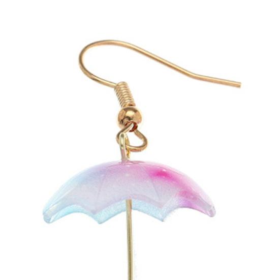 1 пара женских серег-зонтиков, ювелирные изделия контрастного цвета, универсальные милые серьги-крючки