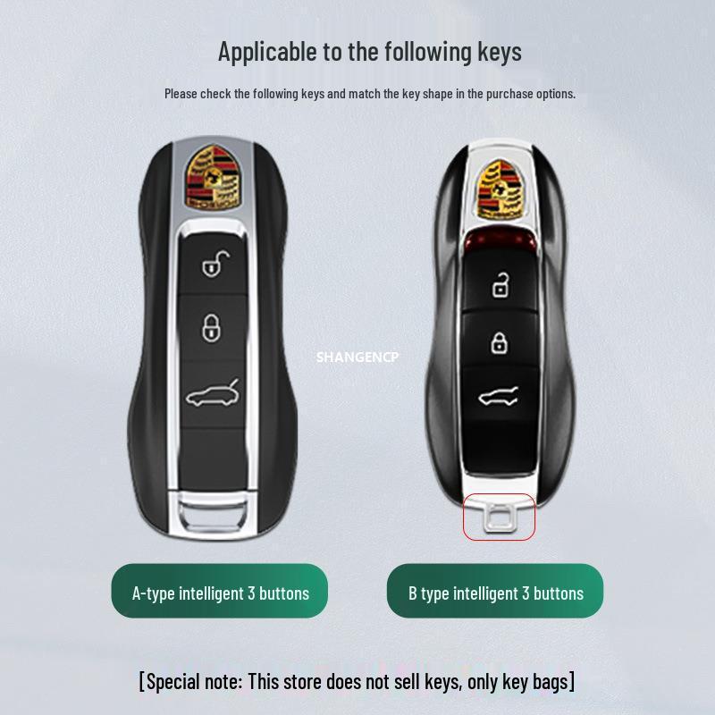 Универсальный чехол для ключа Porsche для Cayenne, Macan, 911, Panamera - Полное покрытие