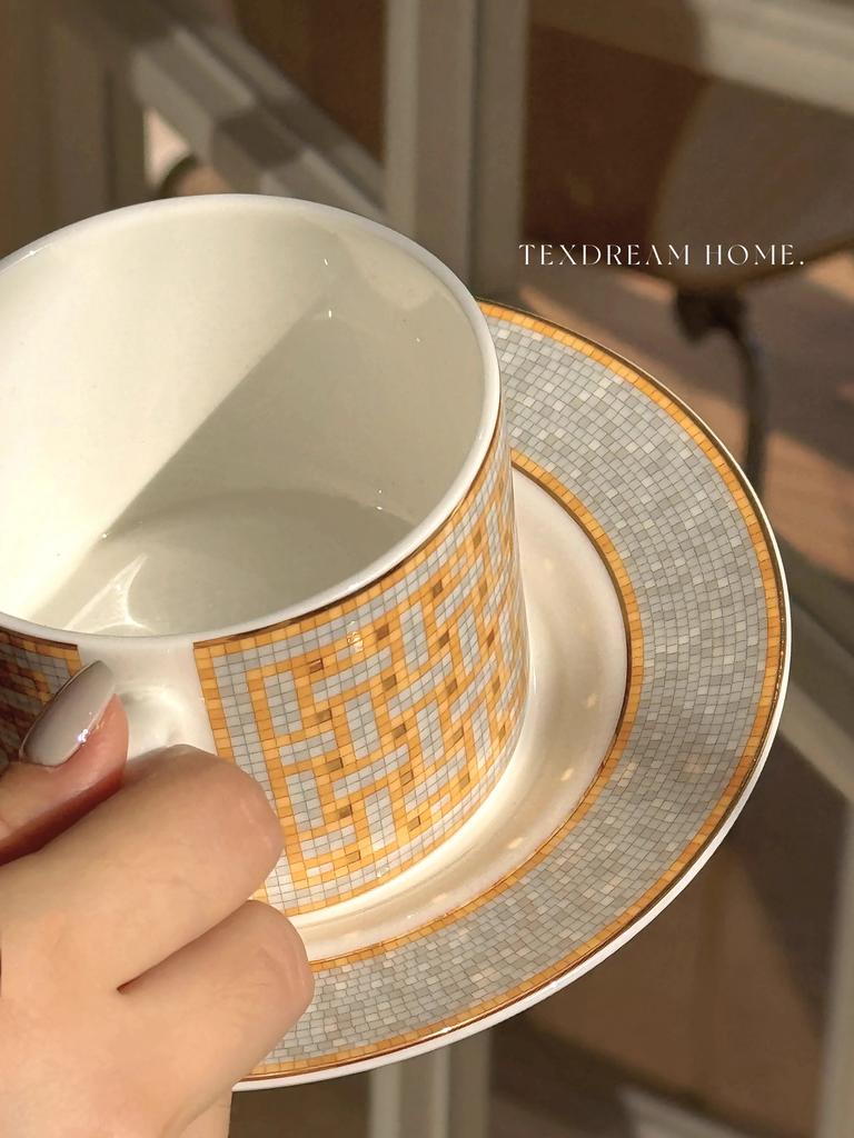 New European Bone China Coffee Cups And Saucers Tableware Coffee Milk Mug Plates Dishes Afternoon Tea Drinkware With Gift Box