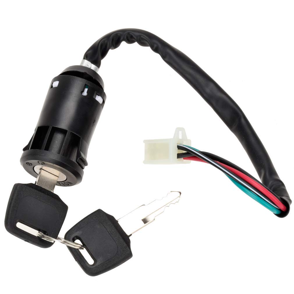 HIAORS 4 Wire Pin Ignition Key Switch Set For Tao Tao Coolster Baja Hawk Sunl Apollo Z20 DB-007 Coleman Roketa 50Cc 70Cc 90Cc 110Cc 125Cc 150Cc