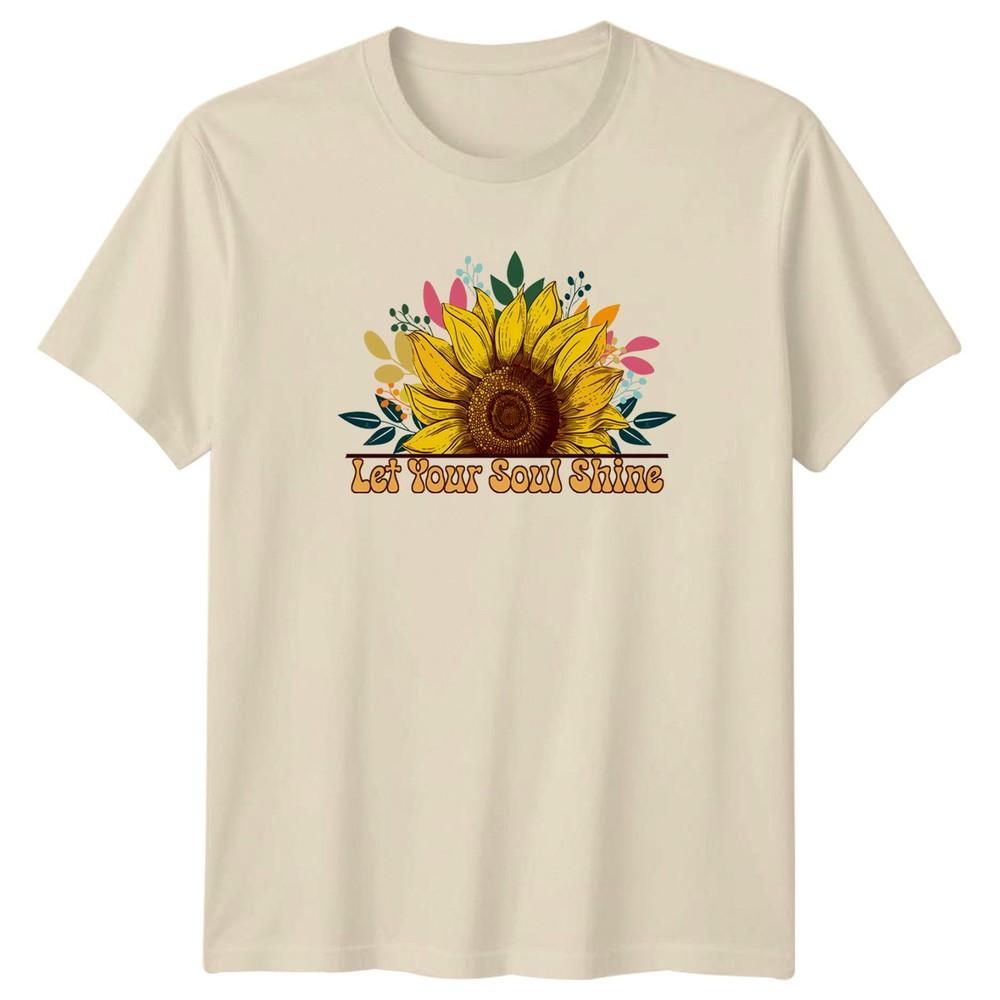Let Your Soul Shine Unisexs TShirt Floral Sunflower Gift For Her