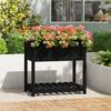 VidaXL Planter with Shelf Black 82.5x54x81 Cm Solid Pine Wood 823784