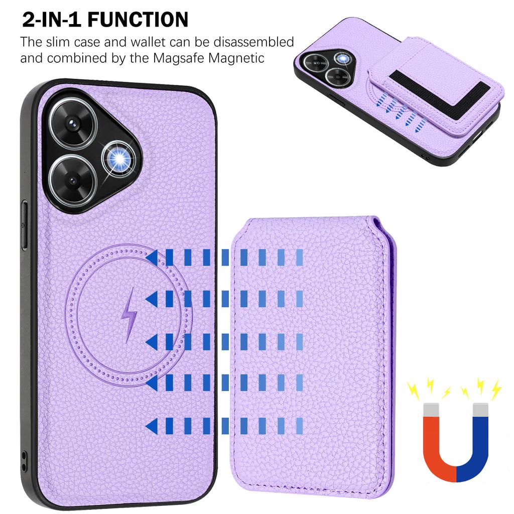 Magsafe 2 In 1 Detachable Xiaomi 15 Pro Wallet Case with Card Holder Magnetic Kickstand PU Leather Flip Cover For Redmi Note 13 Pro Redmi 14C Note14