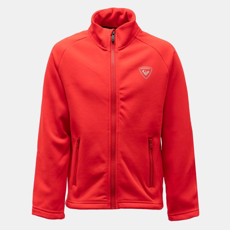 Red Fleece Zip-up Sports Jacket with Funnel Neck Child ROSSIGNOL