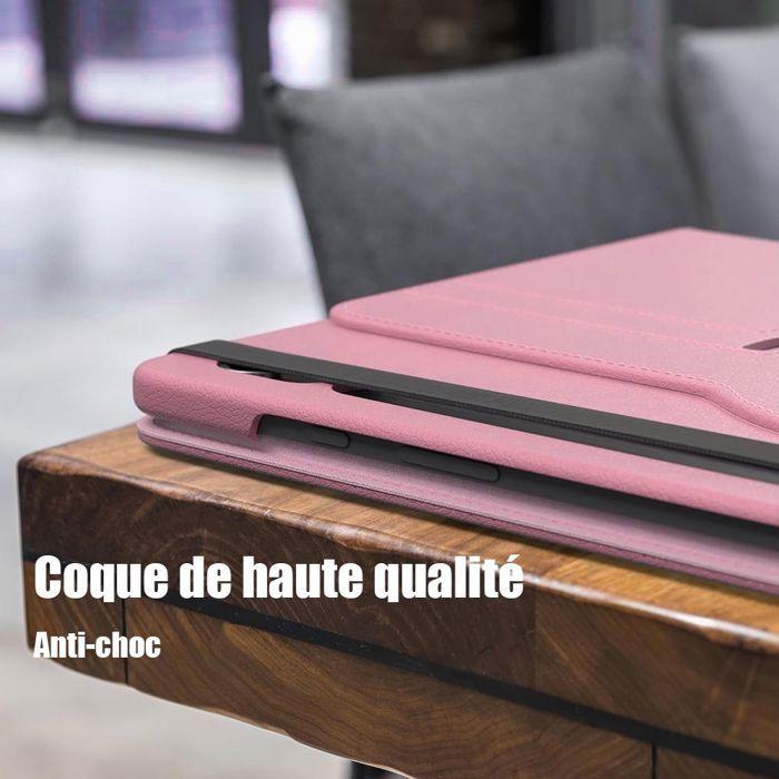 Coque + Verre Trempé pour Lenovo Tab M10 FHD Plus (2e gén) Protection Rotative 360 Synthécuir Rose