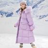 Girls Long Down Padded Long Fur Jacket Winter Children Coat