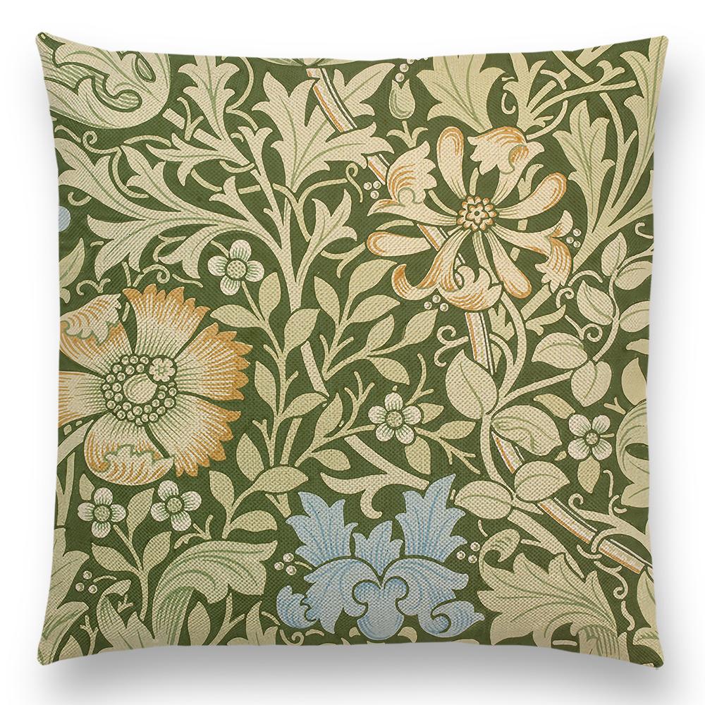 Чехол для подушки William Morris Thief Red, льняная роскошная подушка для домашнего декора, наволочка для дивана, гостиной, 40 см/45 см/50 см/60 см