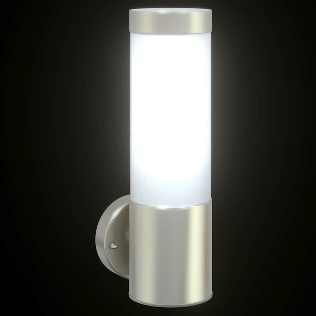 Outdoor Wall Lamp Silver 12 x 8.5 x 27 cm Stainless Steel and Plastic
