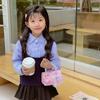Adorable Butterfly Knot Design Children's Handbag Stylish Pearl Handle For Kids