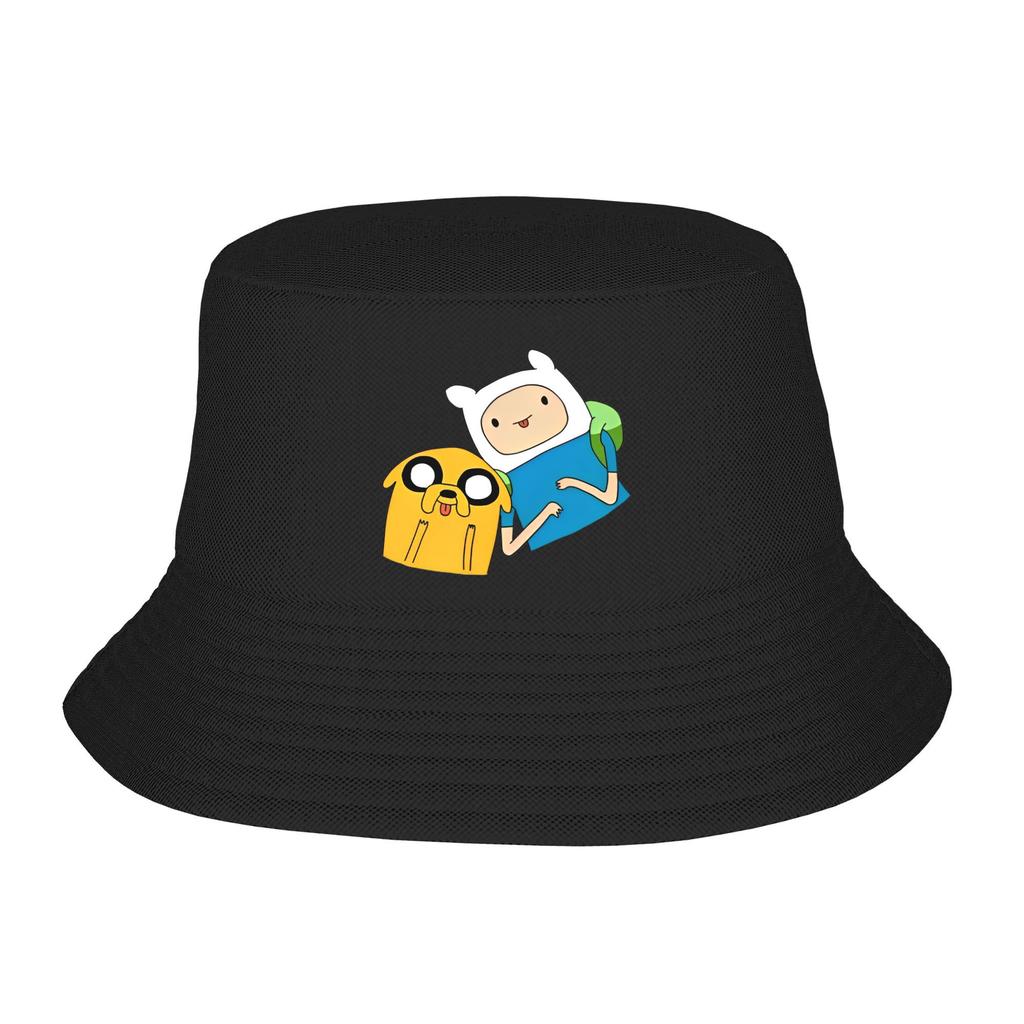 Adventures Time Jake in Pocket Bucket Hats Getaway Headwear Stuff Cartoon Anime Fishing Caps for Girl Session Hats Foldable