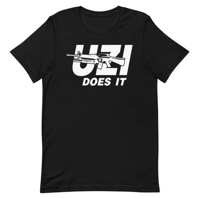 UZI Does It Черная футболка с графическим принтом Унисекс 100% Хлопок Мужские футболки Топ