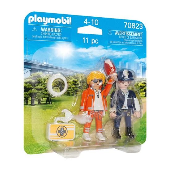 Playmobil Duo Pack Набор фигурок врача скорой помощи и женщины-полицейского 70823, 1 набор, популярные игрушки в Корее