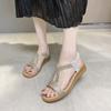 Летние дизайнерские сандалии на платформе Женская мода Повседневная римская обувь Женская однотонная обувь с кристаллами Sandalias Mujer
