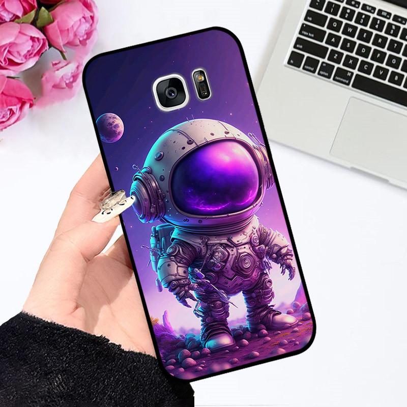 Для Samsung Galaxy S7 Edge Силиконовый Чехол Астронавт Милый Мягкий ТПУ Чехол для Телефона Для Samsung Galaxy S6 S7 S 7 Edge Задняя Крышка Бампер