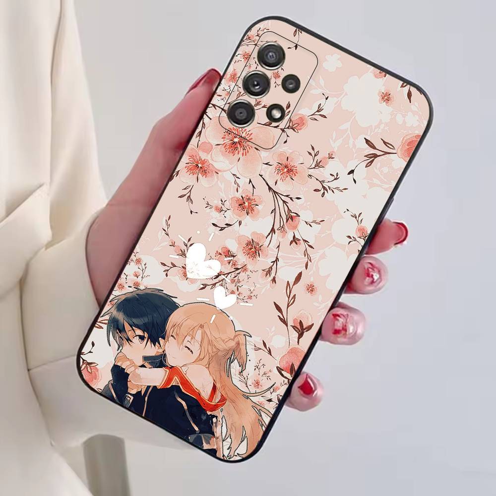 Чехол для телефона Sword Art Online Кирито и Асуна Для Samsung S25,S24,S21,S22,S23,S30,Ultra,S20,Plus,Fe, Мягкий силиконовый черный чехол
