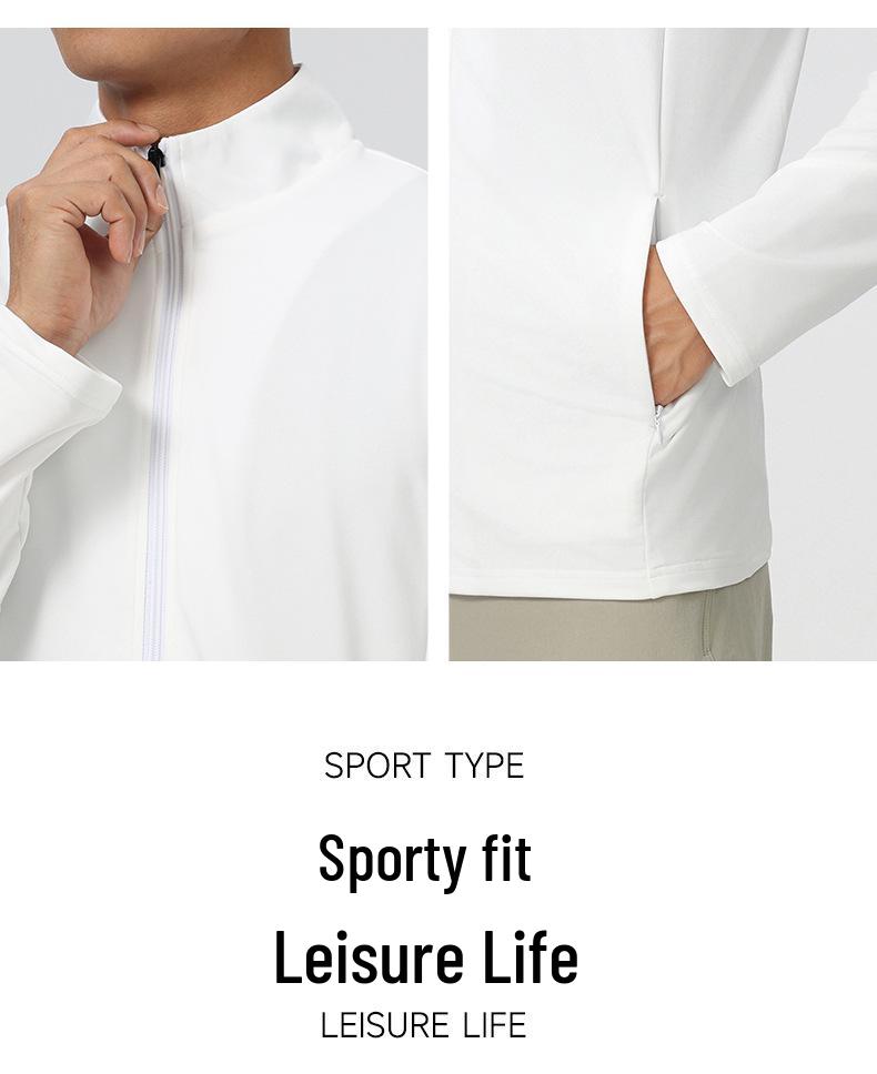 Windproof Quick-Dry Long Sleeve Running Jacket - Men's Thin Stand Collar Sports Cardigan for Spring & Autumn Outdoor Training