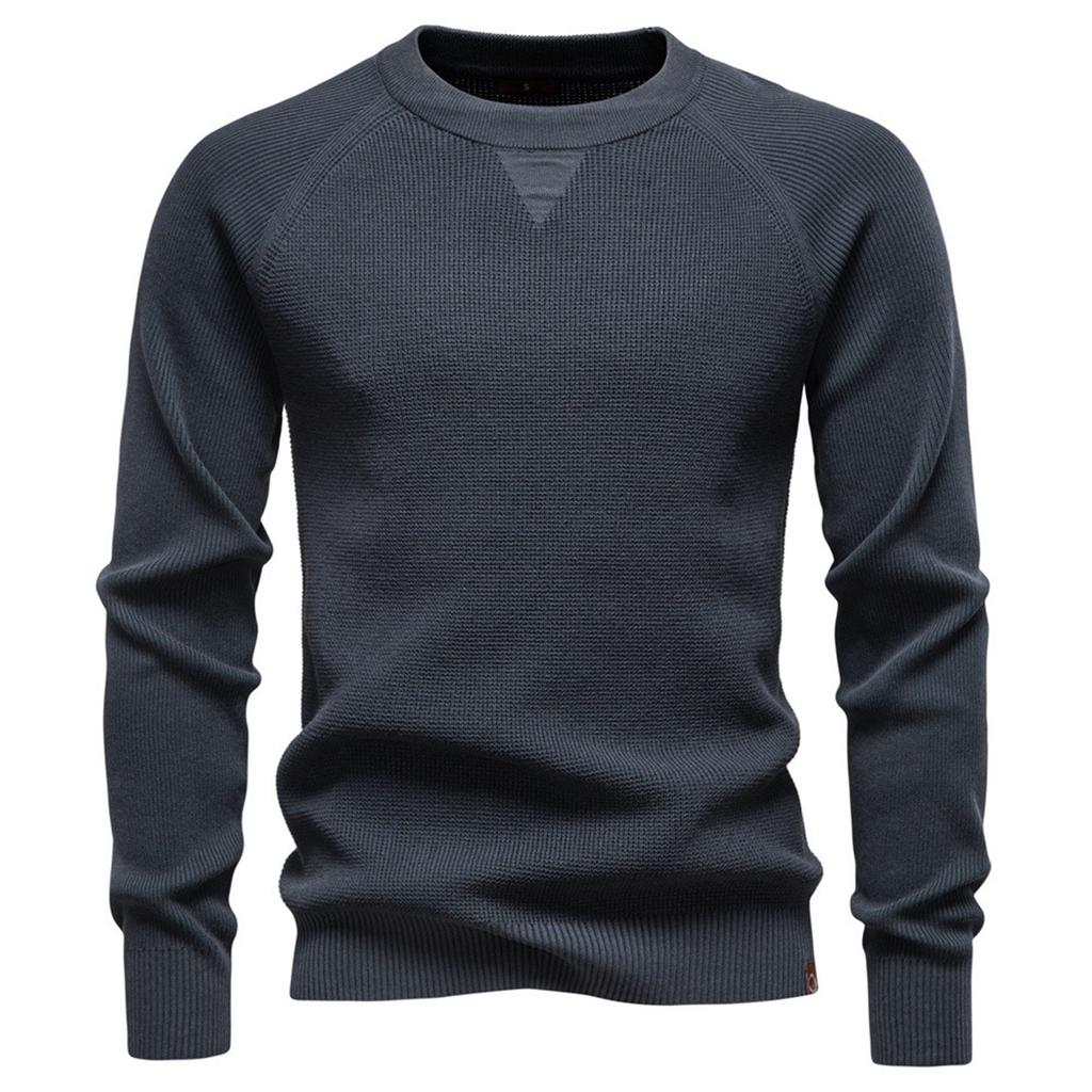 Men's Pullover Sweater Jumper Knit Crewneck Plain Neck Vintage