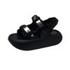Summer Women's Sequin Sandals Convenient Velcro Muffin Thick Bottom Open Toe One Buckle Strap Sport Sandals Casual Beach Shoes