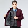Мужское полупальто со съемной подкладкой, деловой пуховик, куртка с воротником-стойкой для пап среднего и пожилого возраста