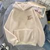 Trendy Loose Fit Hooded Sweatshirt Jacket Korean Style Women Lambswool Fleece Lined for Autumn Winter