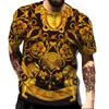 2024 Hot Selling Gold Printed T-shirt Short Sleeved Summer Kids Adult Men's Fashion Short Sleeved Top