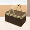Корзина из бамбука с плетеной ручкой, многофункциональный органайзер, подарочная упаковка для пикника