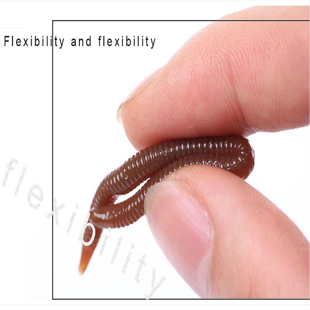 30pcs/lot Soft Bass Tackle Fishing Lure EarthWorm bloodworm Worm Red Baits