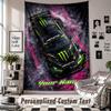 Wall Hanging Tapestry With Custom Name & Text, Monster Energy Decorative Tapestry For Bedroom