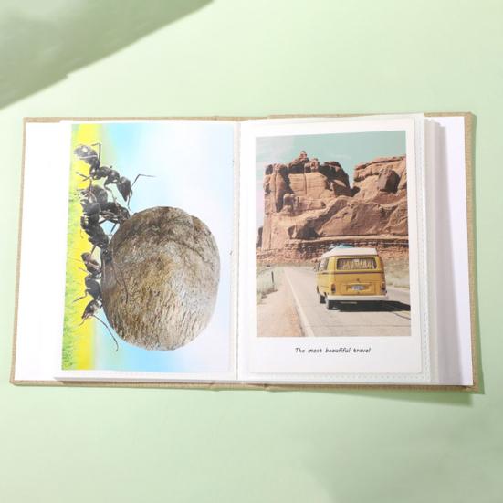 Slip-in Photo Album Linen Cover 28 Pages 56 Pockets 4x6-Inch Wedding Travel Baby Shower Kids Family Anniversary Picture Collection Book