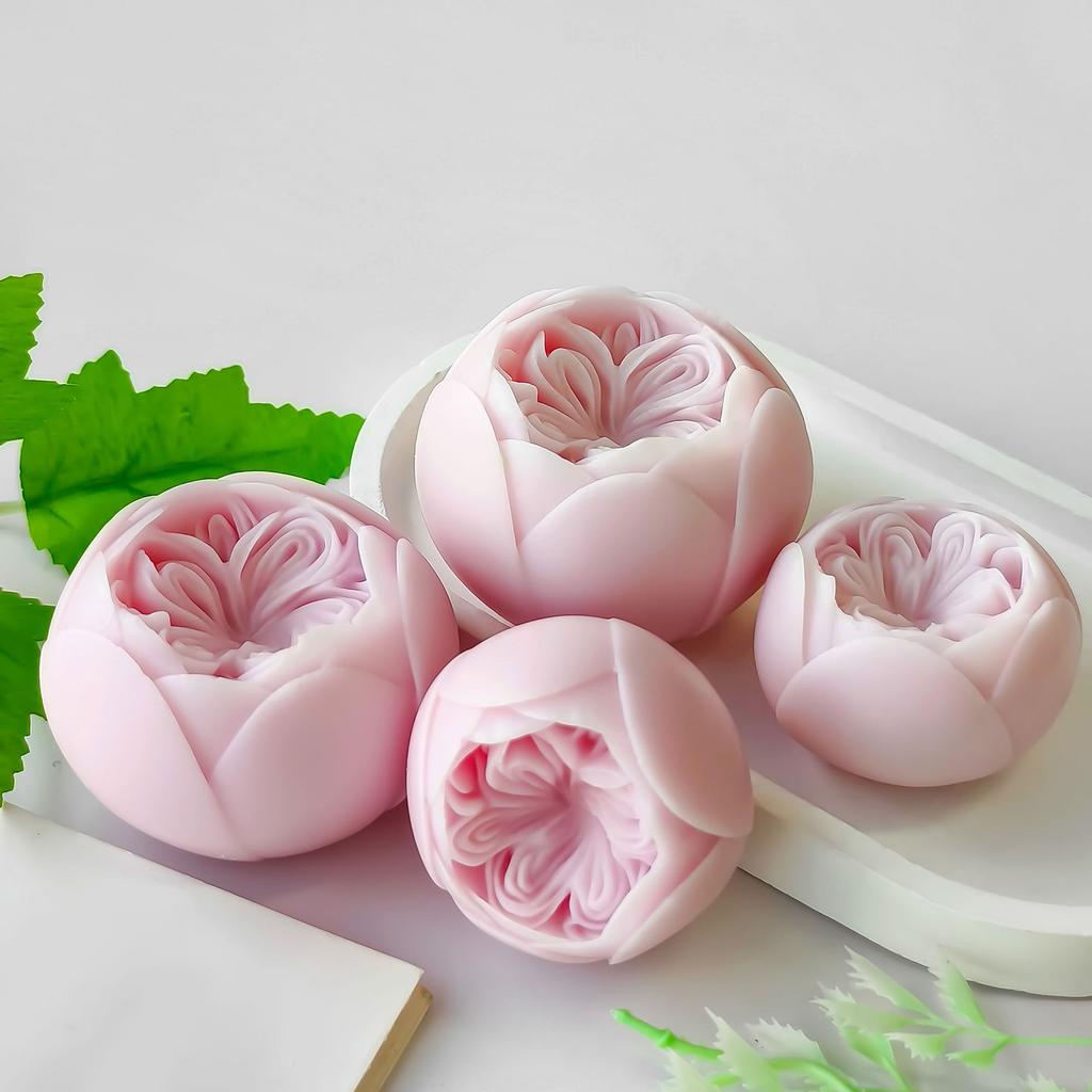 Creative Silicone Candle Mold 3D Rose Flower Shape Ornament Moulds Silicone Craft Molds Silicone Texture for Crafting