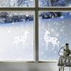 2x Christmas Window Stickers Xmas Decor Snowflakes Easy To Install PVC Elk Static Clings